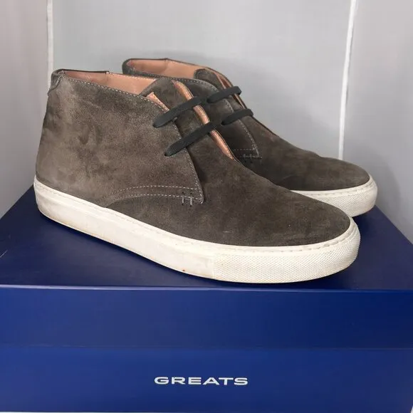 GREATS Brooklyn Royale chukka laced up sneaker graphite size 9.5